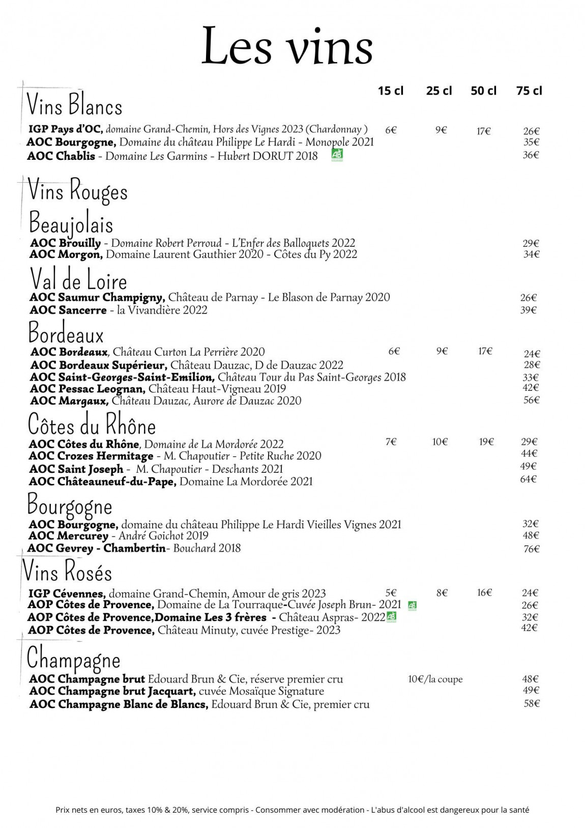 Les vins