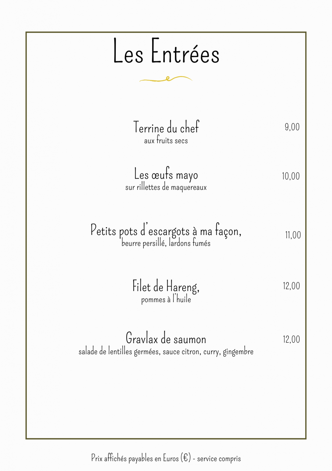 Les Entrées