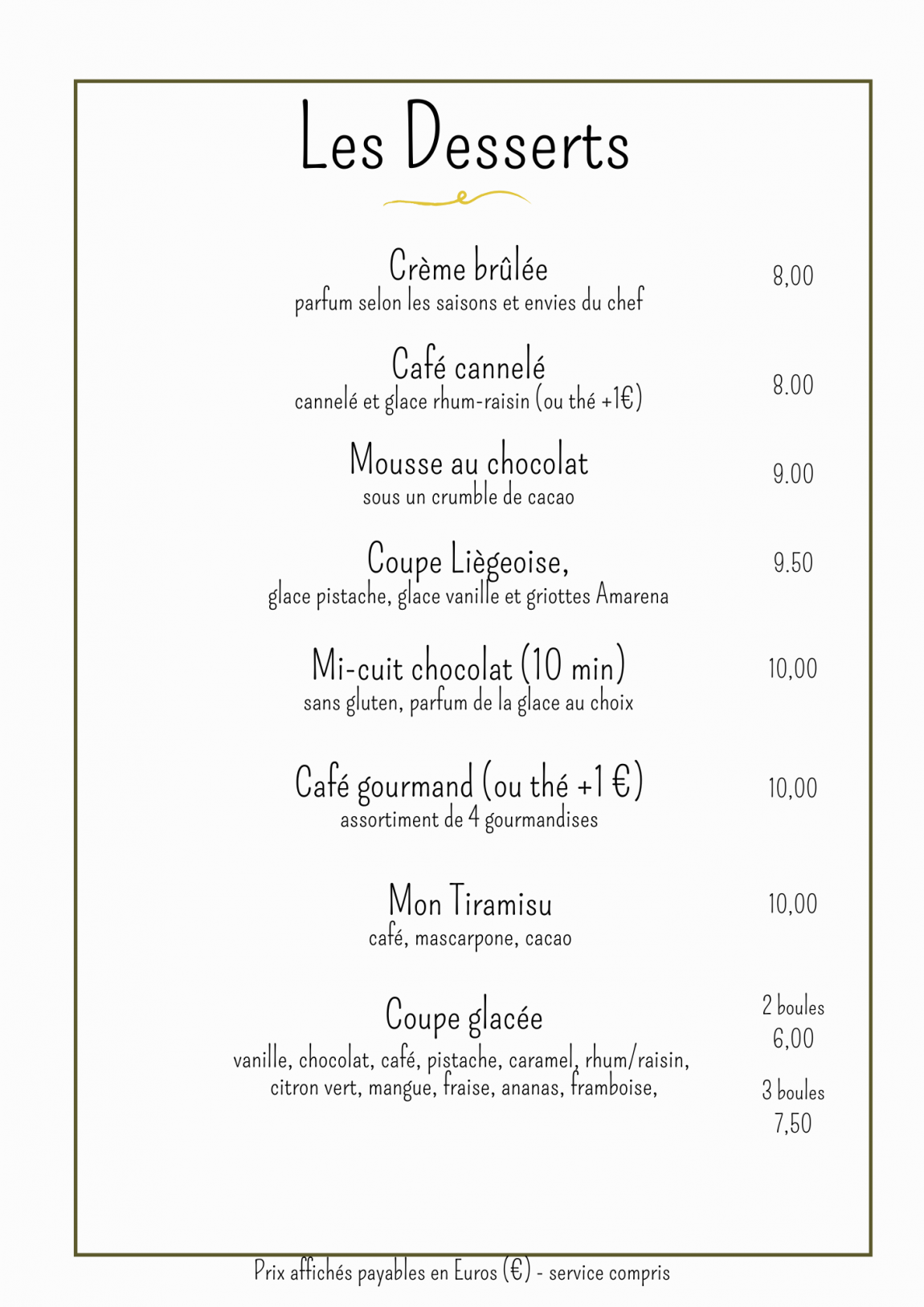 Les Desserts