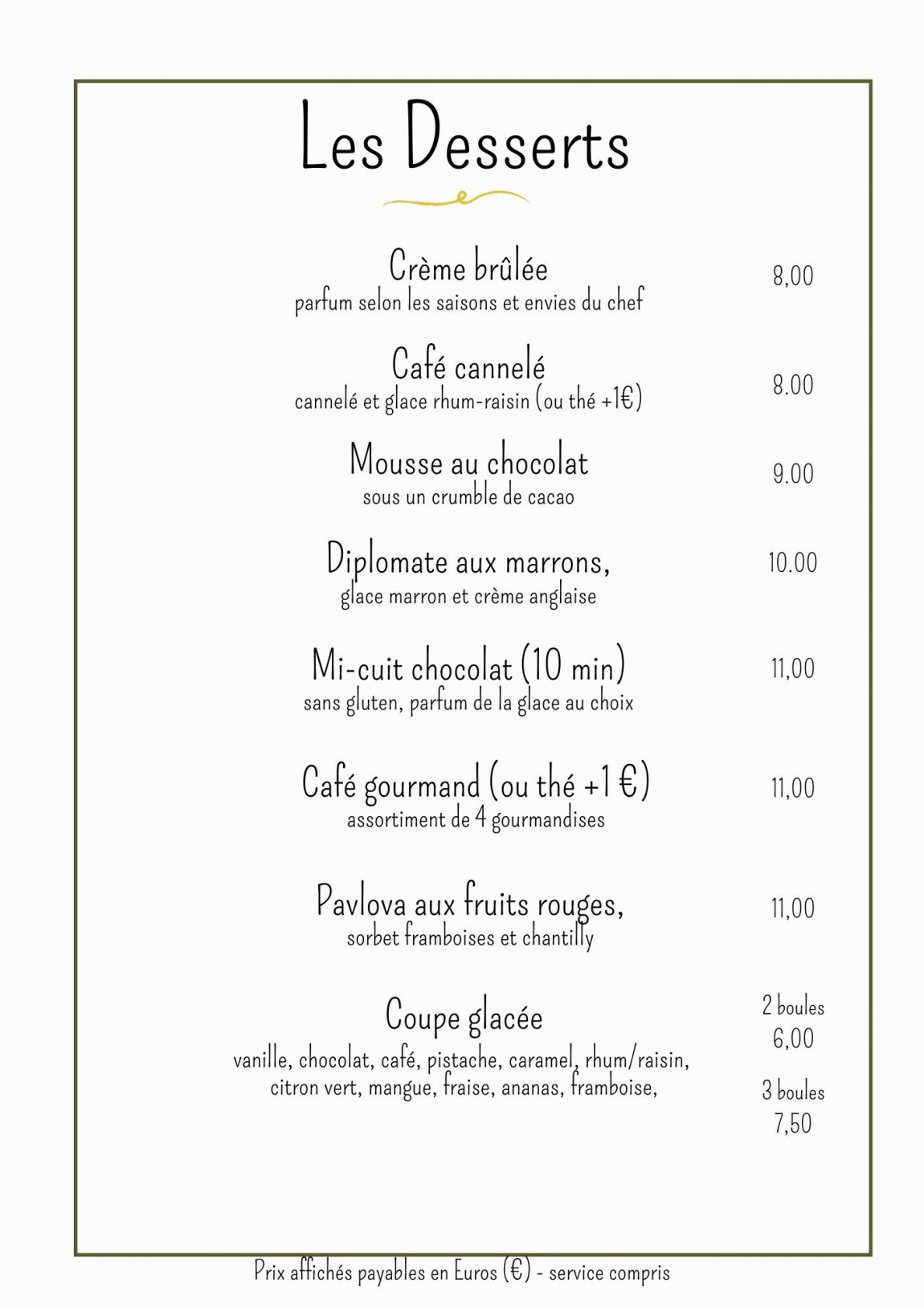 Les Desserts