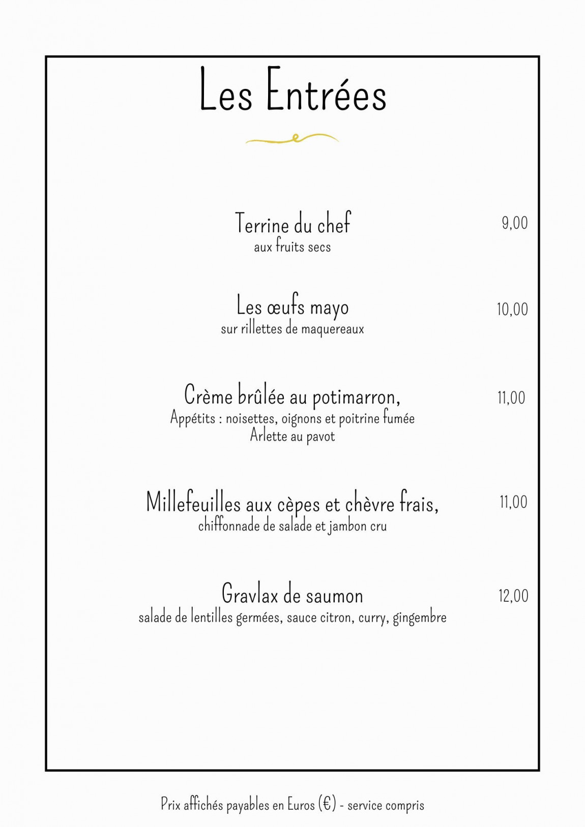 Les Entrées