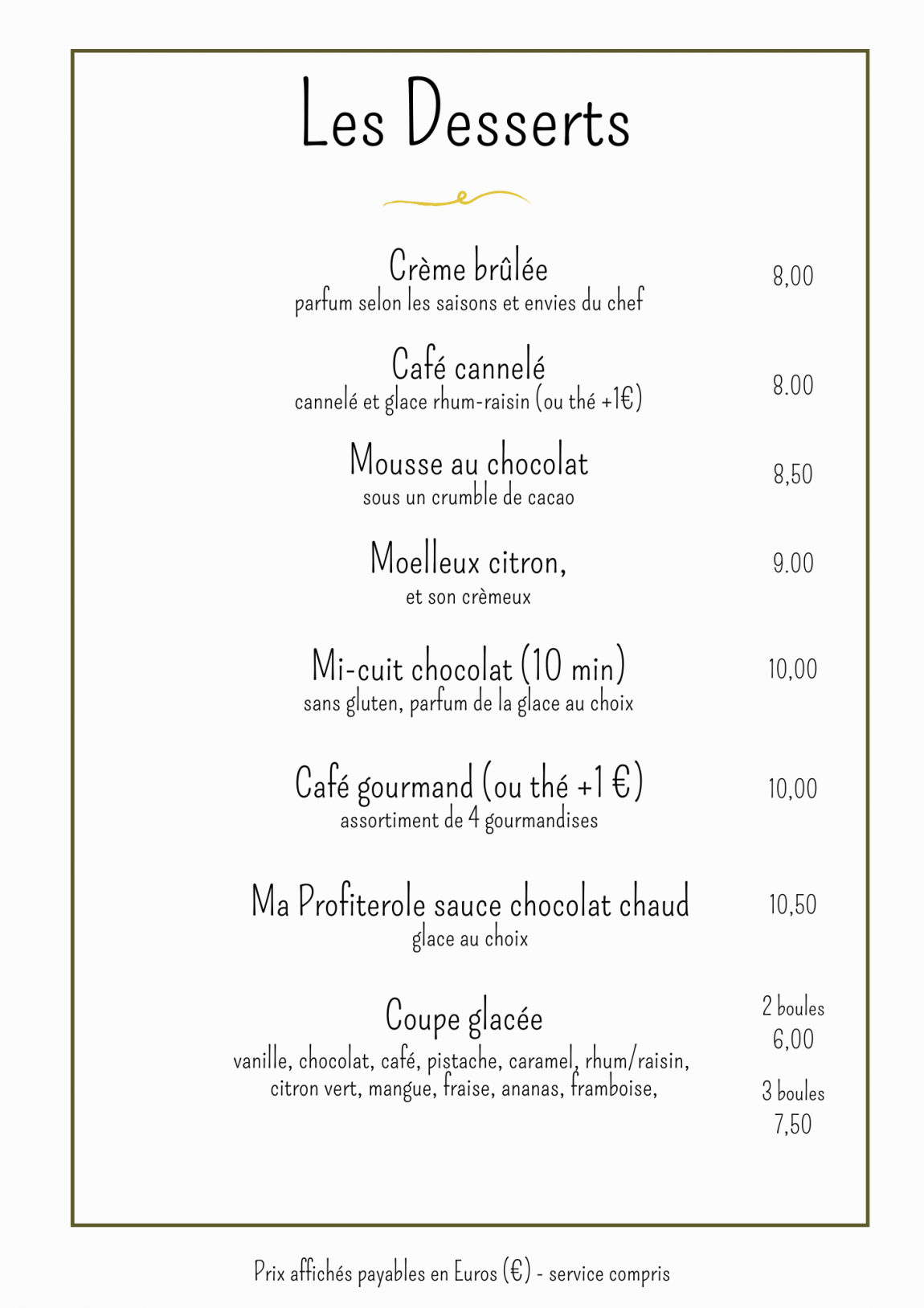 Les Desserts