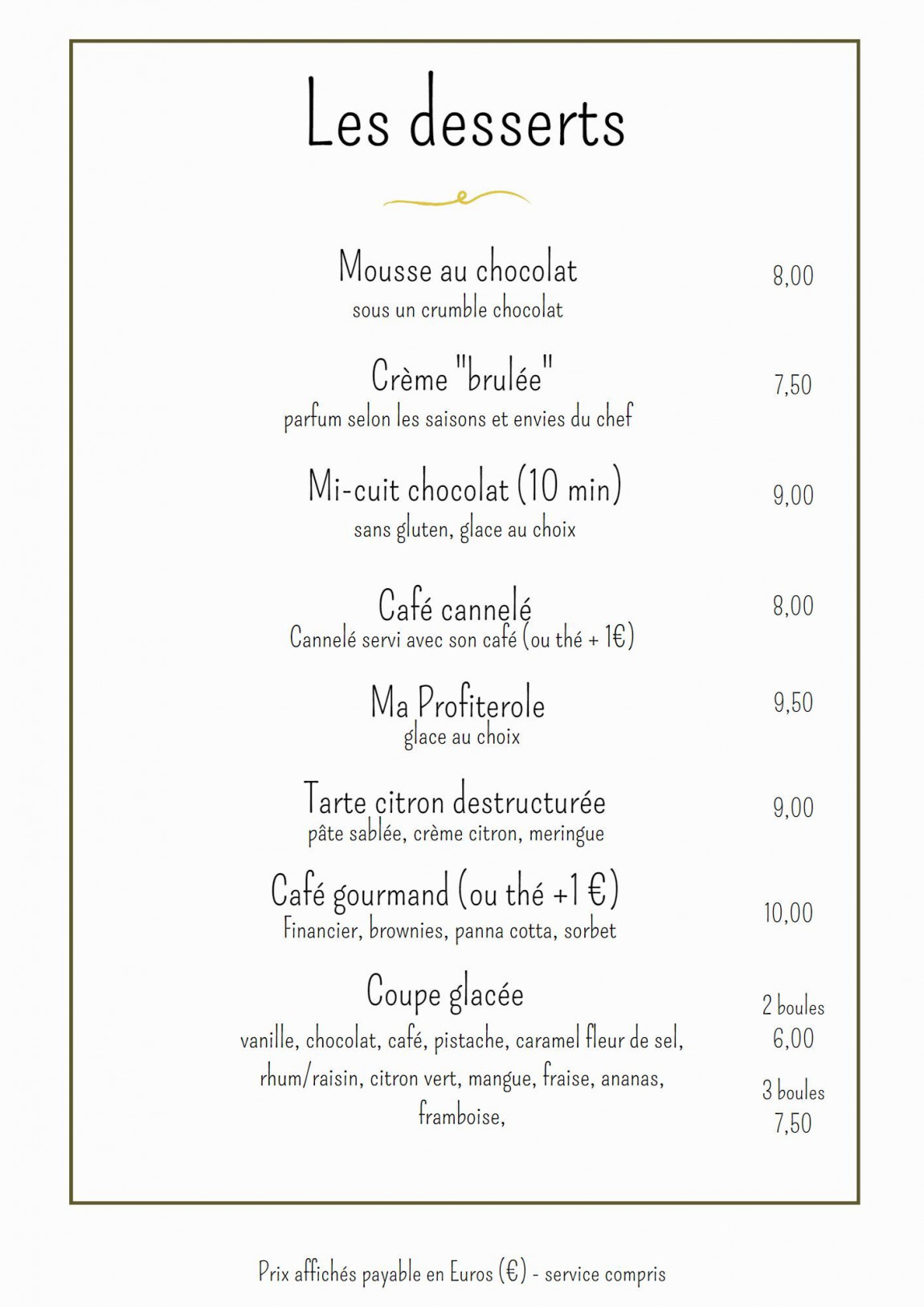 Les Desserts