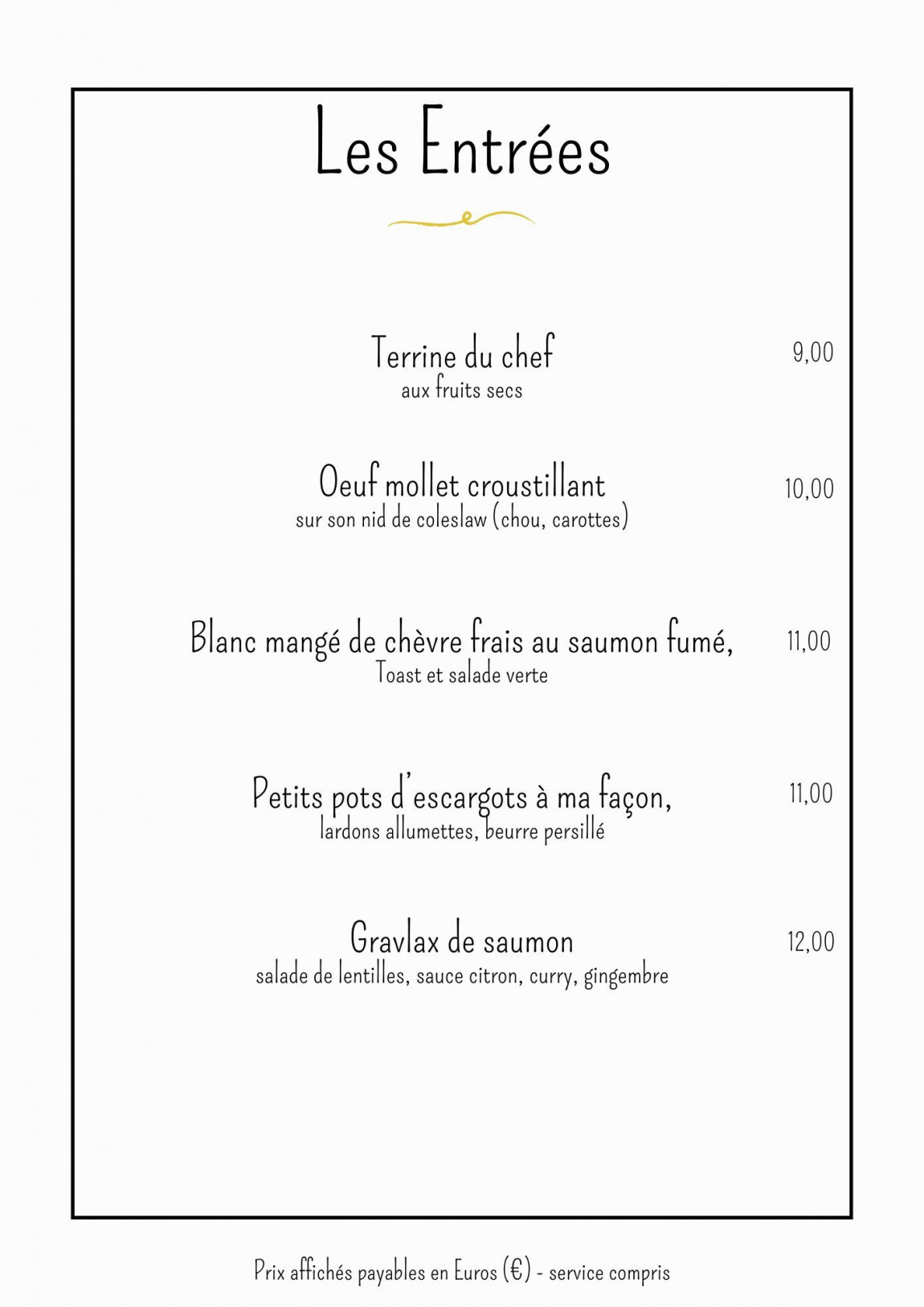 Les Entrées