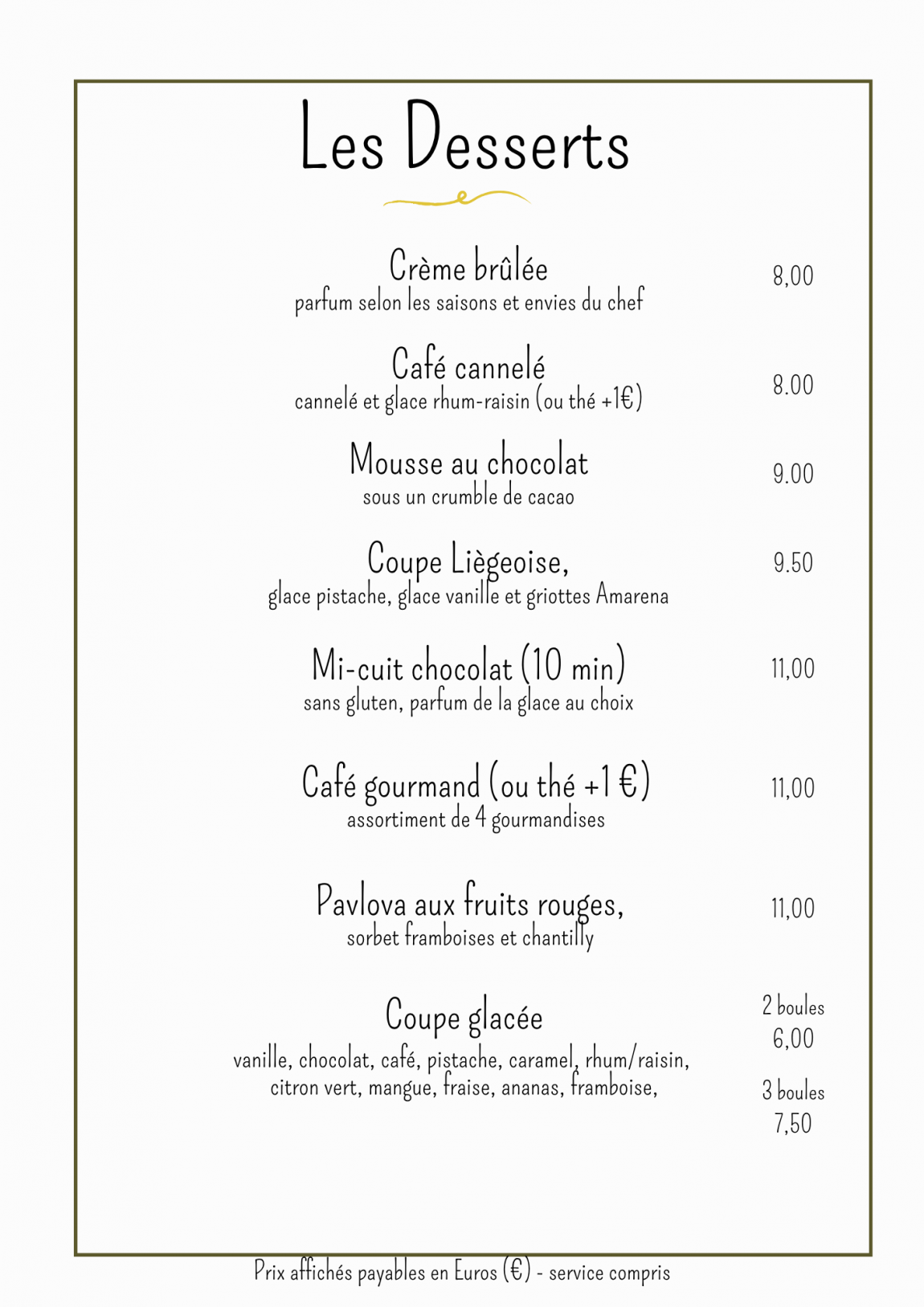 Les Desserts